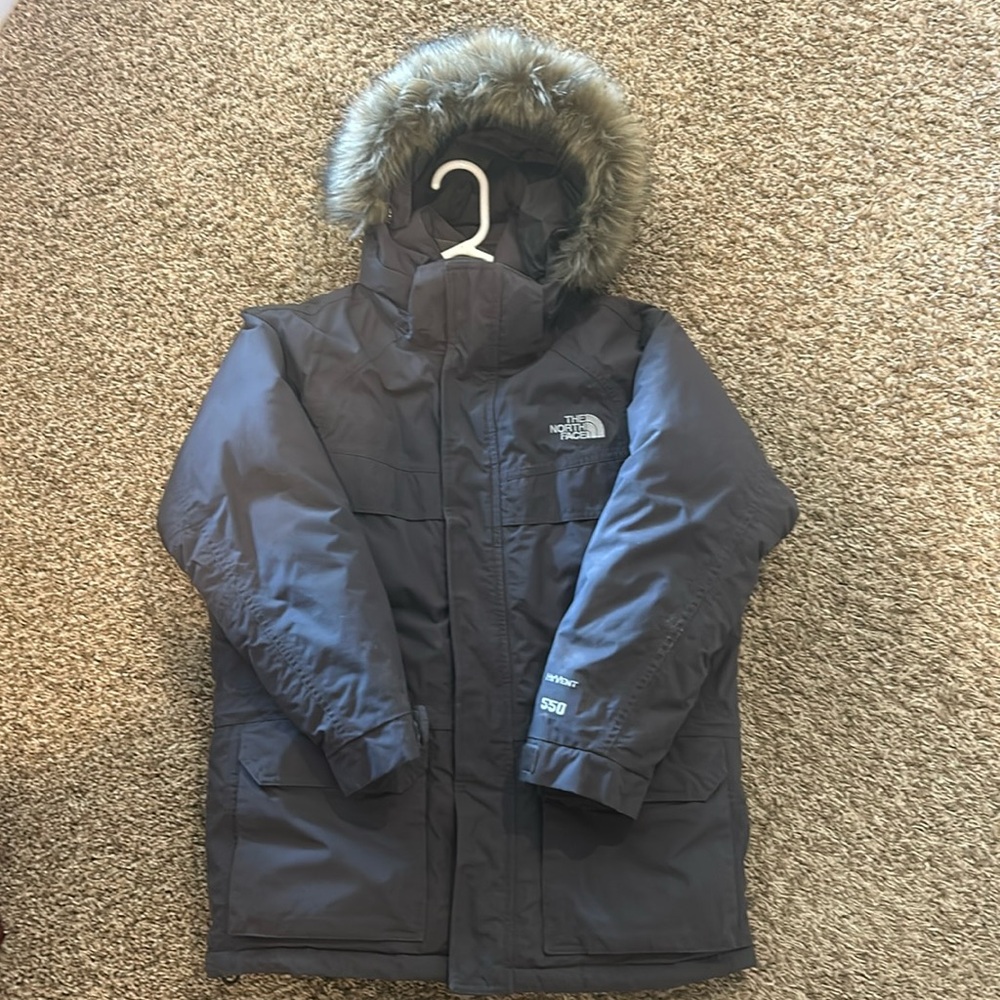 Boys McMurdo North Face gray parka